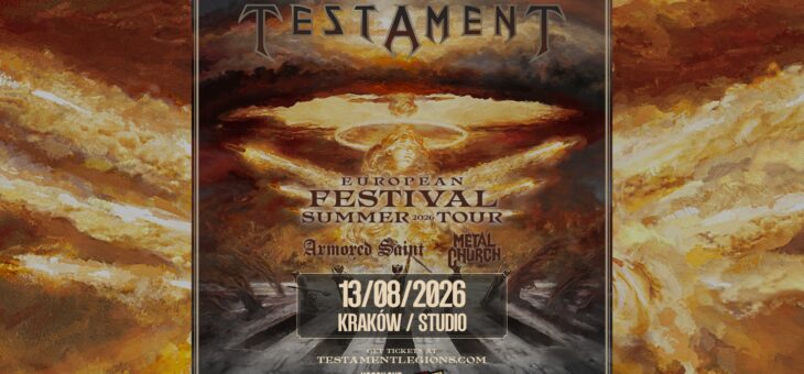 Testament + Armored Saint, Metal Church / Klub Studio, Kraków / 13.08.2026 – Zapowiedź